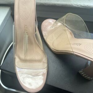 Pink and Clear Women's Heels
